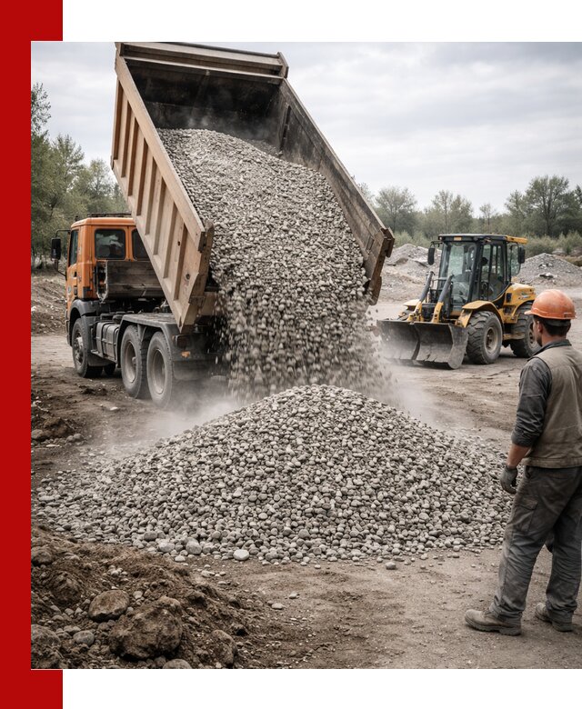 Доставка щебня в Камышине крупными и мелкими фракциями