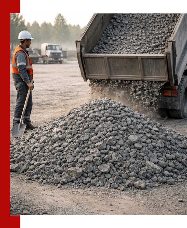 Гранитный щебень фракции 100–201 для строительства в Камышине