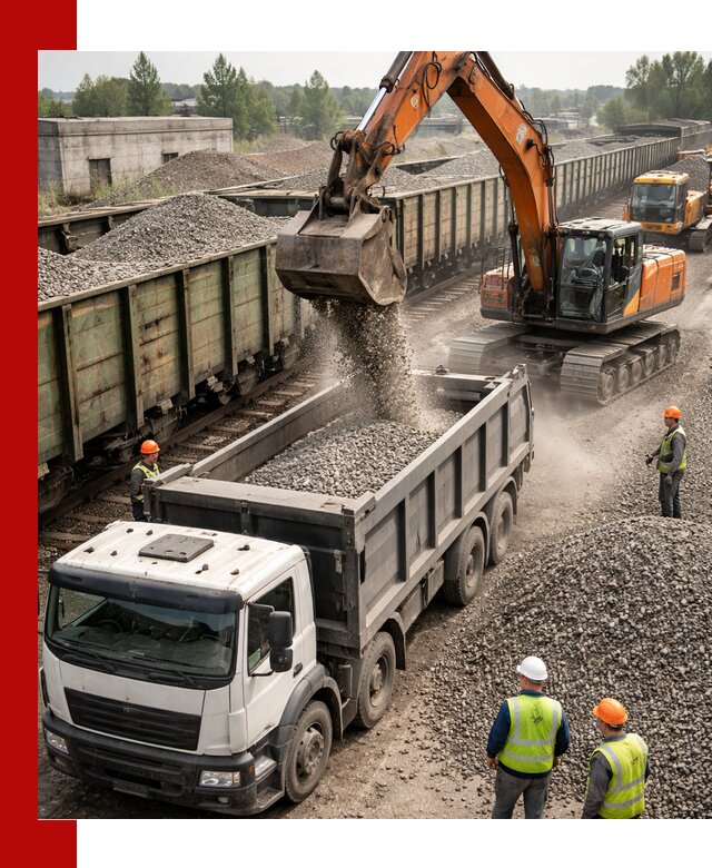 Железнодорожный щебень фракция 25–60 для поставок в Камышине