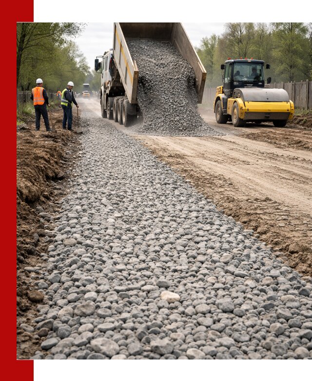 Доставка щебня для отсыпки дорог в Камышине высокого качества