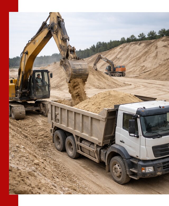 Доставка карьерного песка с самосвалами и разгрузкой в Камышине