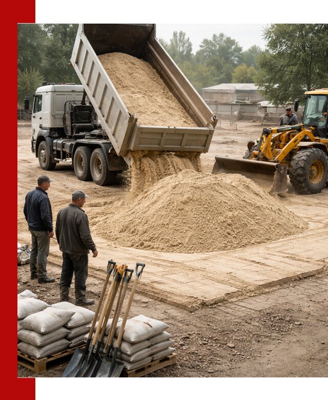 Доставка мытого песка в Камышине с самосвалами по выгодной цене