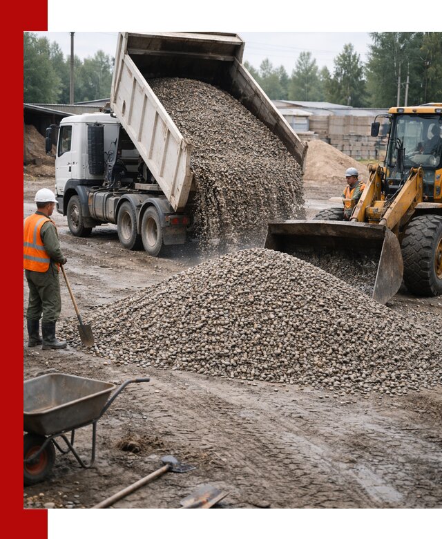 Мытый гравий с доставкой в Камышине от карьера до участка