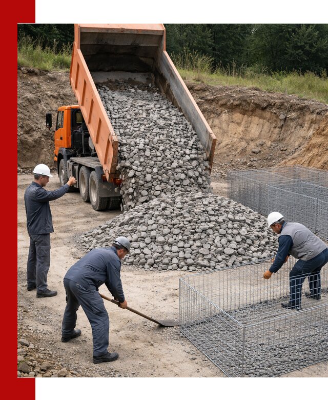 Камень для габионов с доставкой в Камышине быстро и надёжно