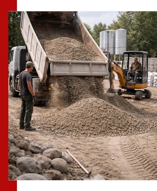 Доставка ПГС С3 в Камышине самосвалами и миксерами