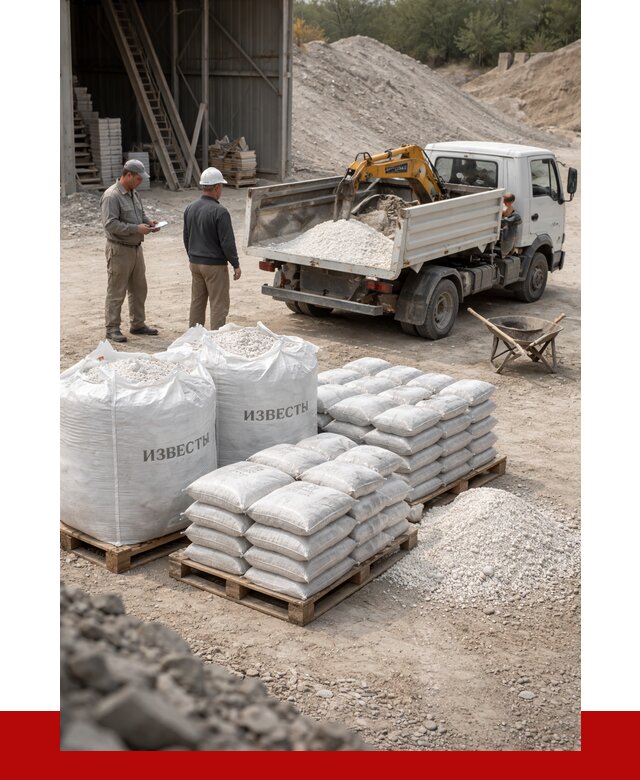 Известь строительная в Камышине с доставкой от 4316 р. | ПРОНЕРУДКмш