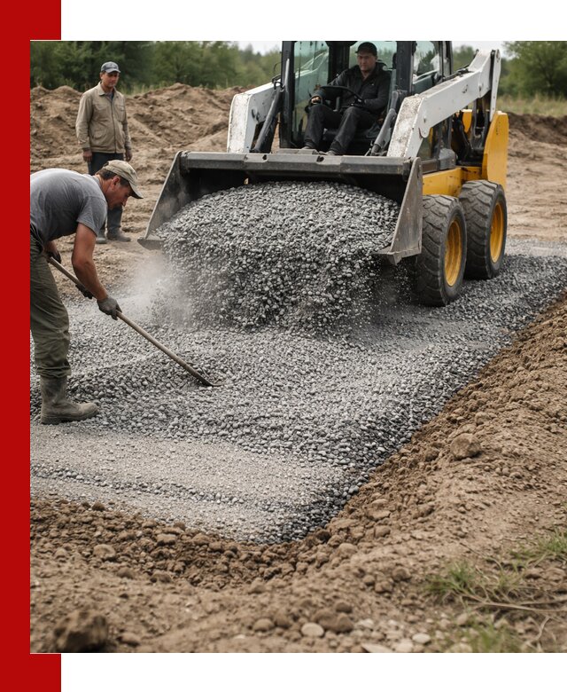 Устройство щебеночной подушки в Камышине для дорог и фундаментов